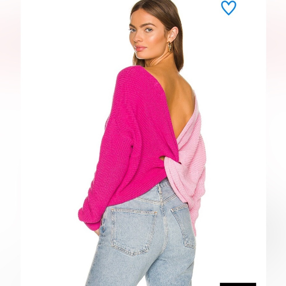 NWT Superdown pink Trish knot sweater sz sm